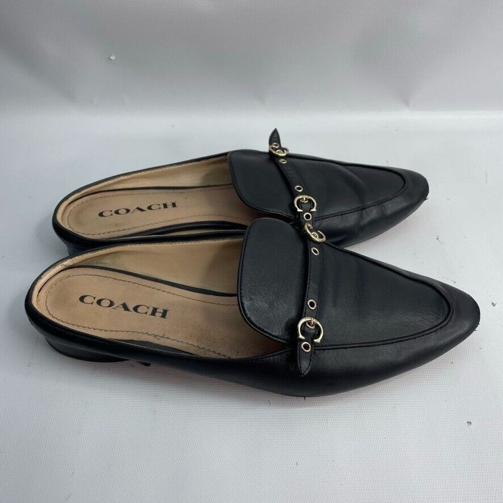Coach‎ Slides Women's Sienna Leather Mules 9 (READ)